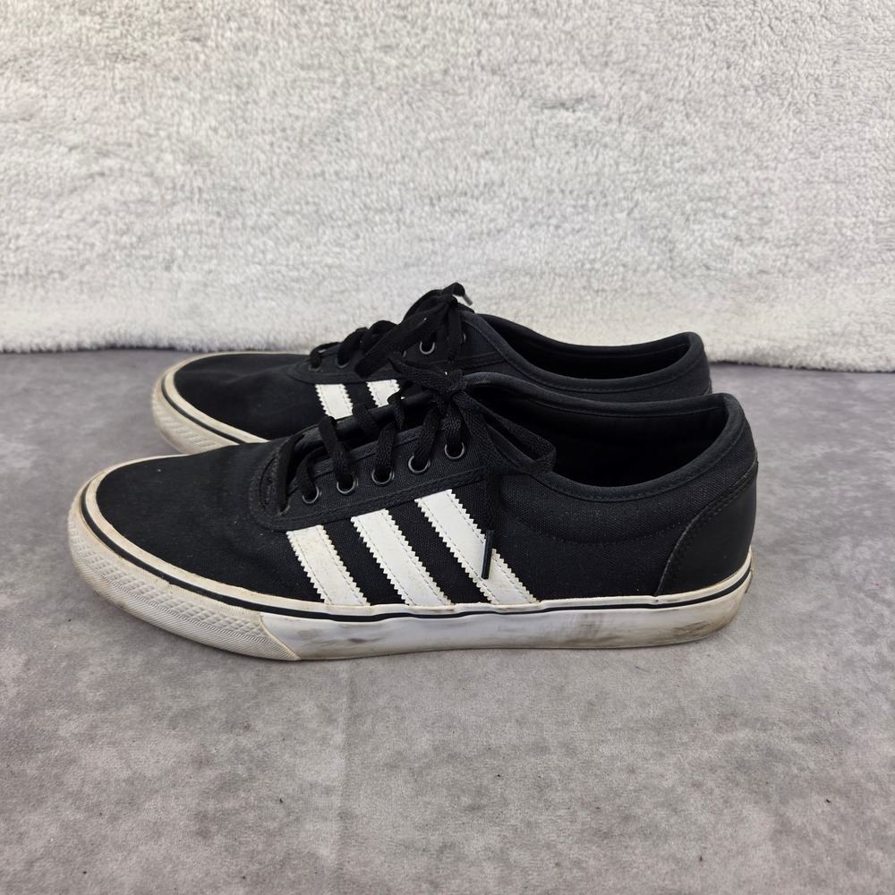 Adidas Adi-Ease Black White Canvas Skate Shoes Mens 11.5 Low Top CQ1068